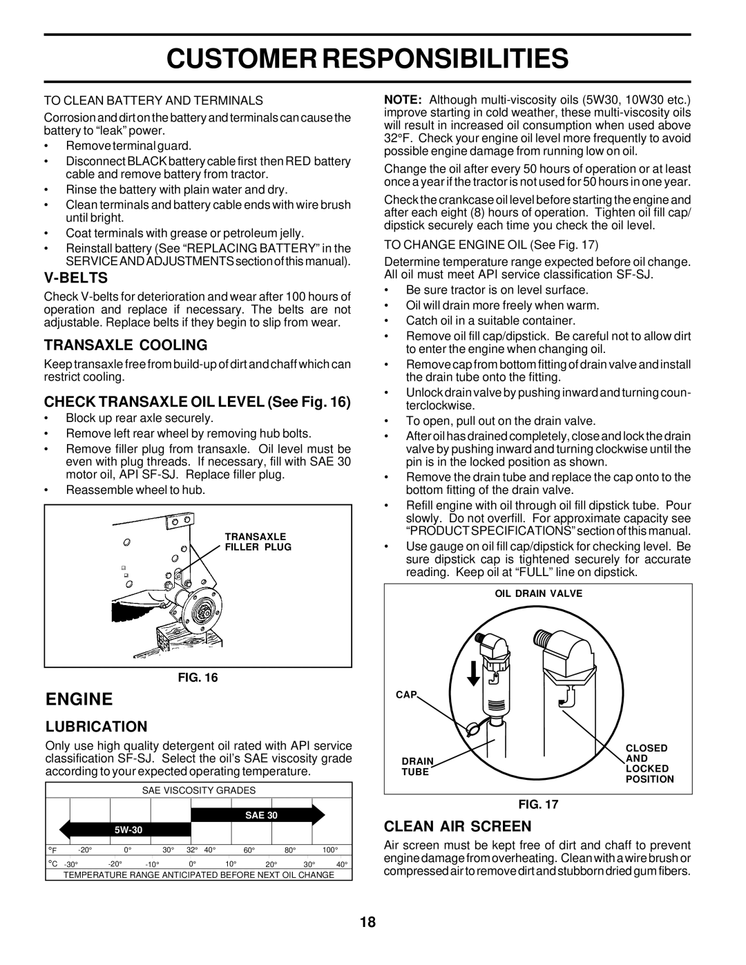 Poulan 178500 owner manual Engine, Belts, Transaxle Cooling, Lubrication, Clean AIR Screen 