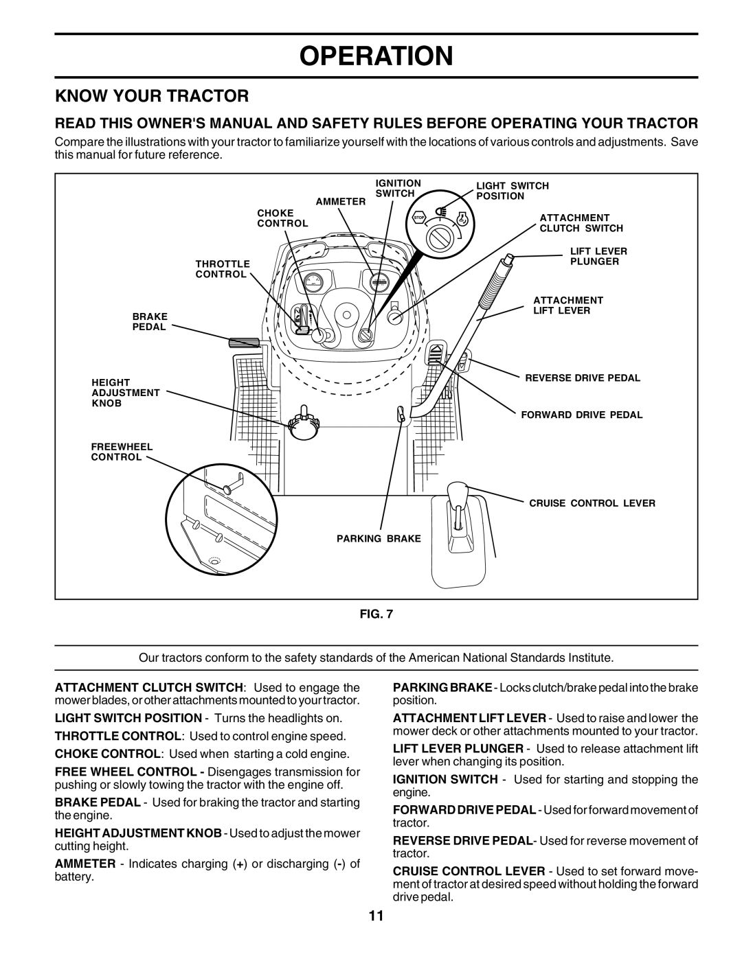 Poulan 179075 owner manual Know Your Tractor 