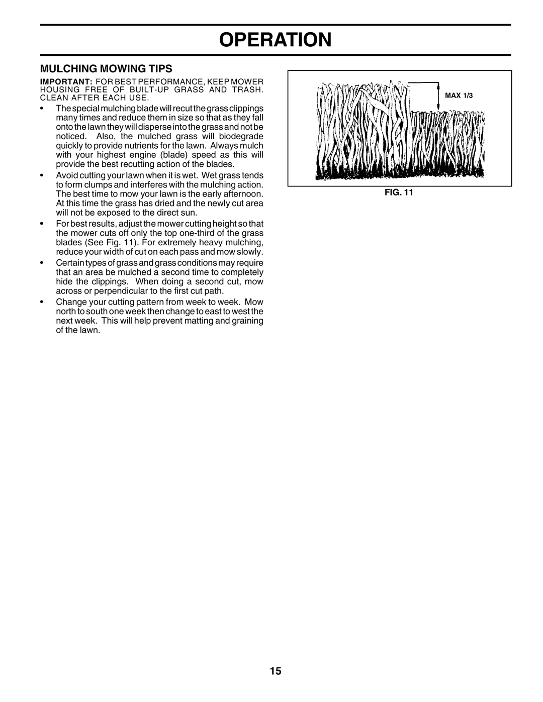 Poulan 180002 owner manual Mulching Mowing Tips 