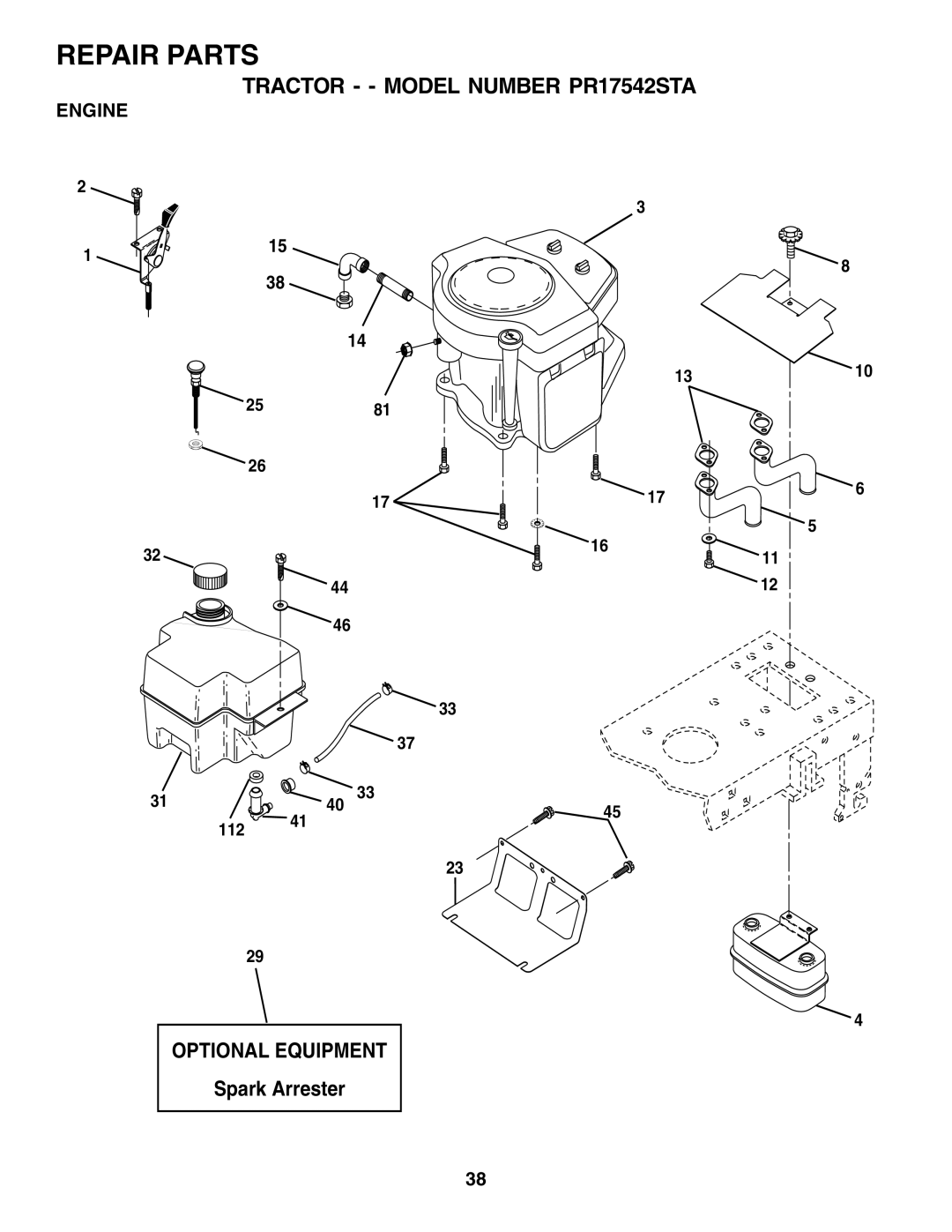 Poulan 180196 owner manual Engine 