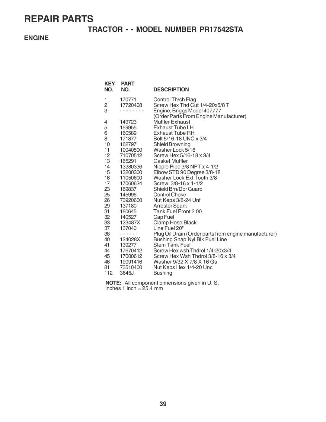 Poulan 180196 owner manual Control Th/ch Flag 