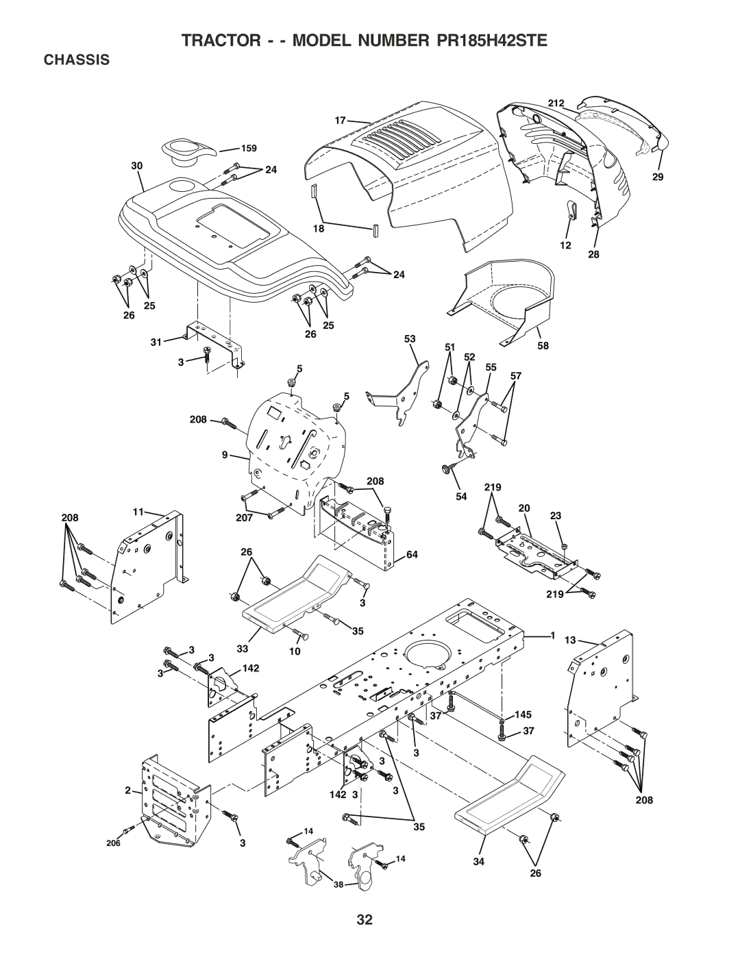 Poulan 180241 owner manual Chassis 