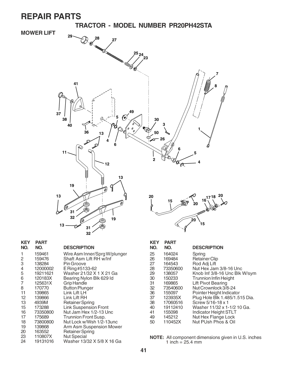 Poulan 180265 owner manual Mower Lift 