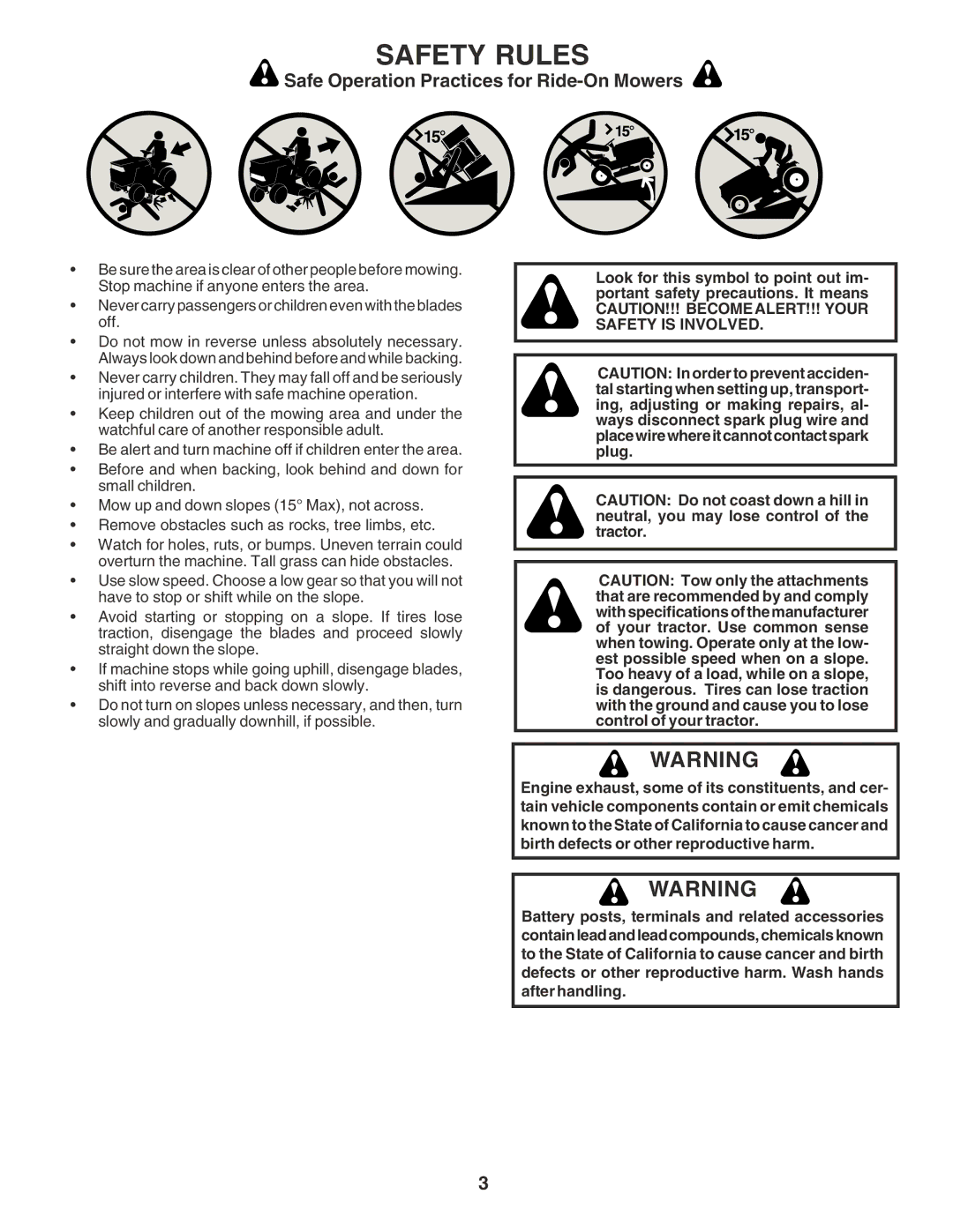 Poulan 180278 owner manual Safety Rules 