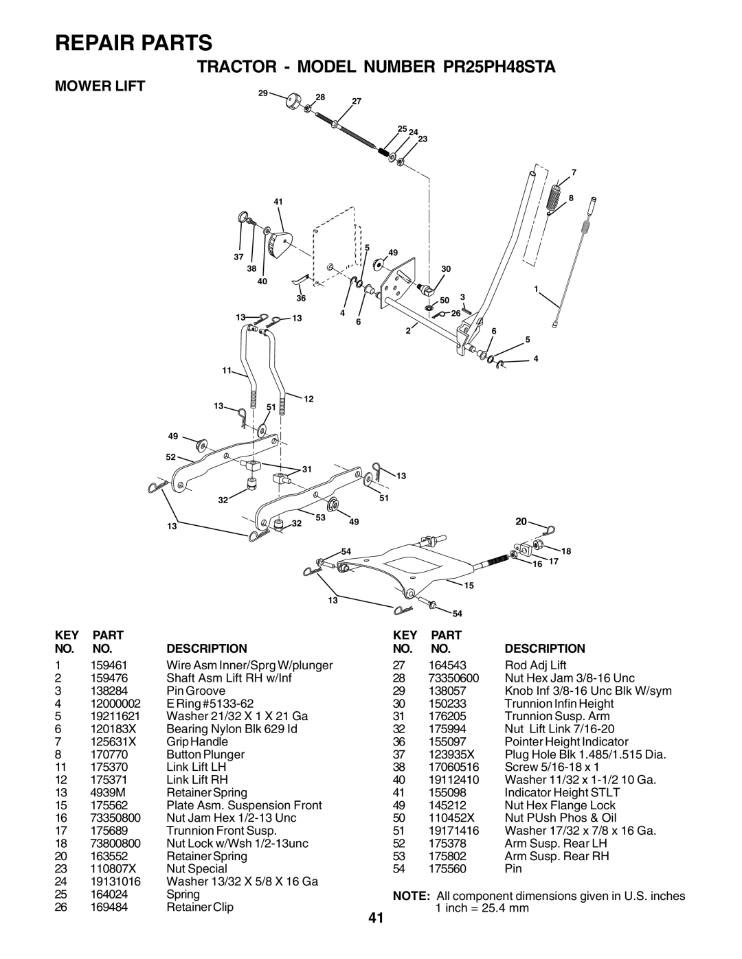 Poulan 180278 owner manual Mower Lift 