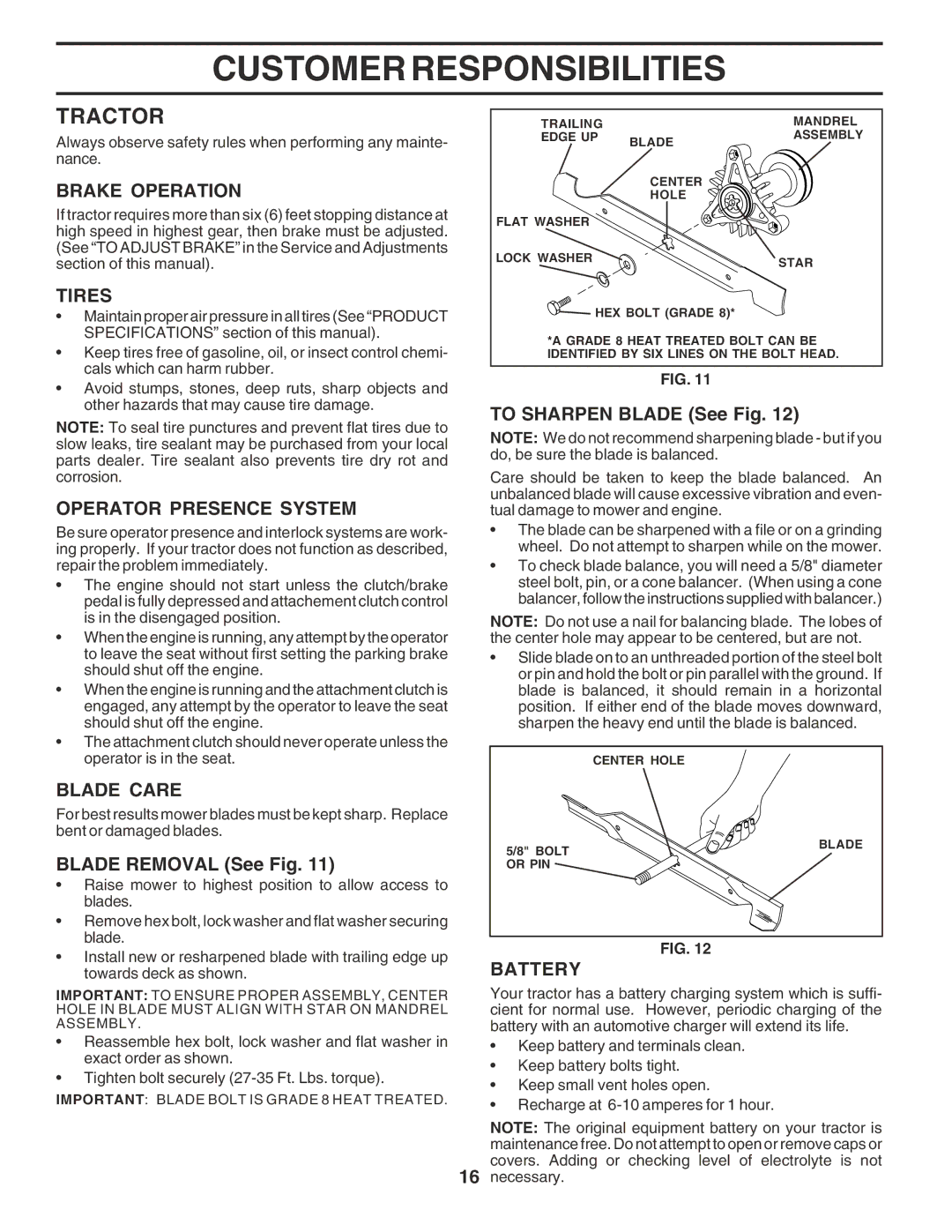 Poulan 181347 owner manual Tractor 