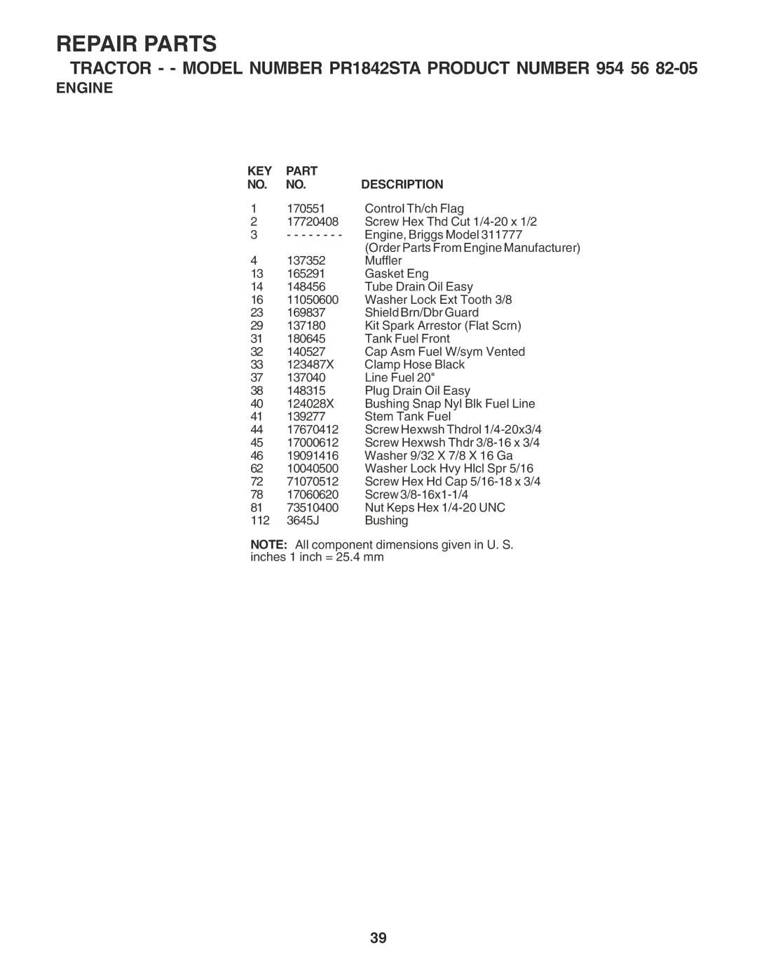 Poulan 181347 owner manual Control Th/ch Flag 