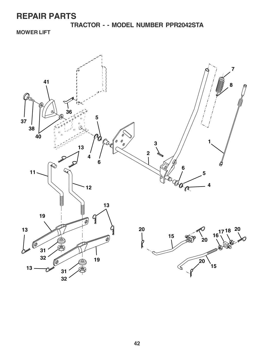 Poulan 181377 owner manual Mower Lift 