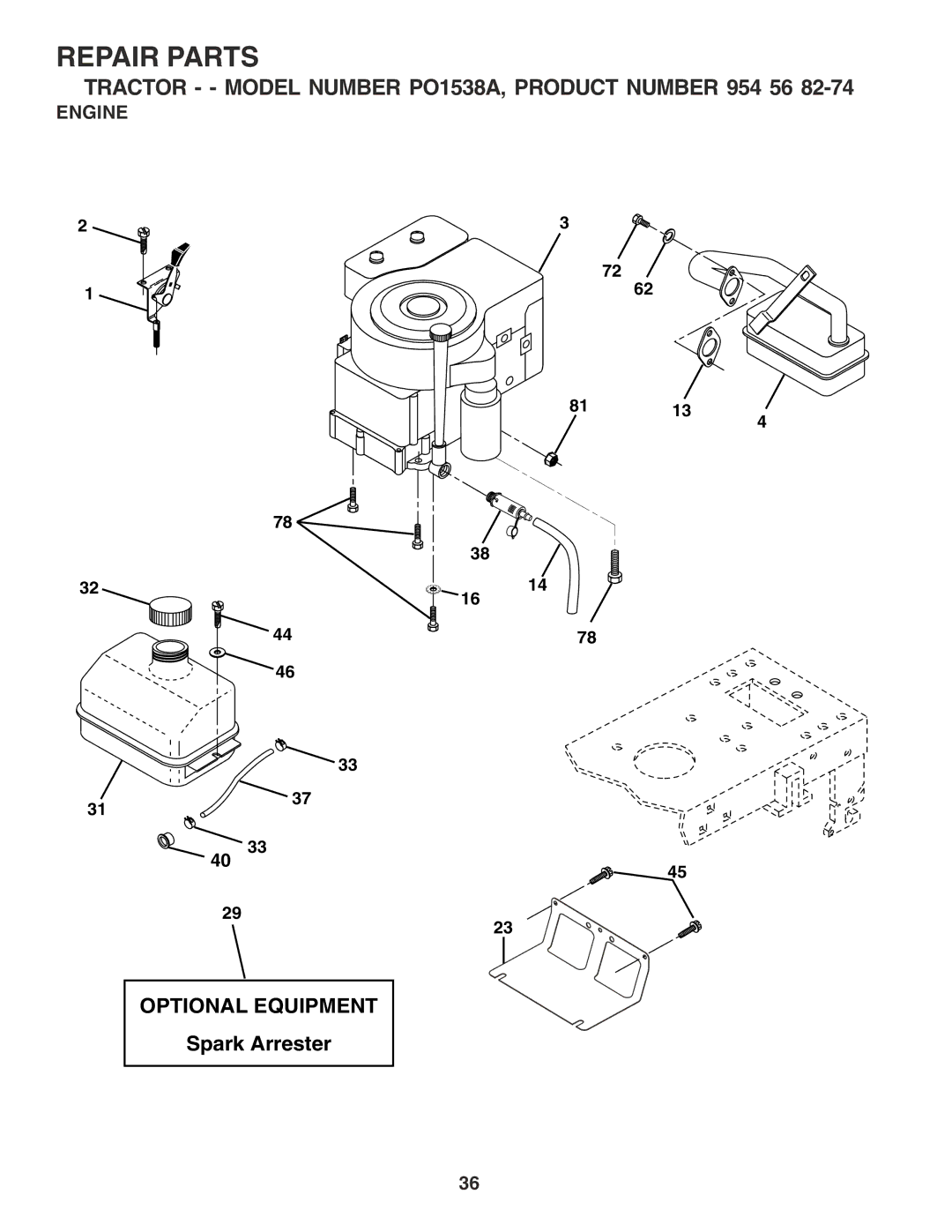 Poulan 181537 manual Optional Equipment 