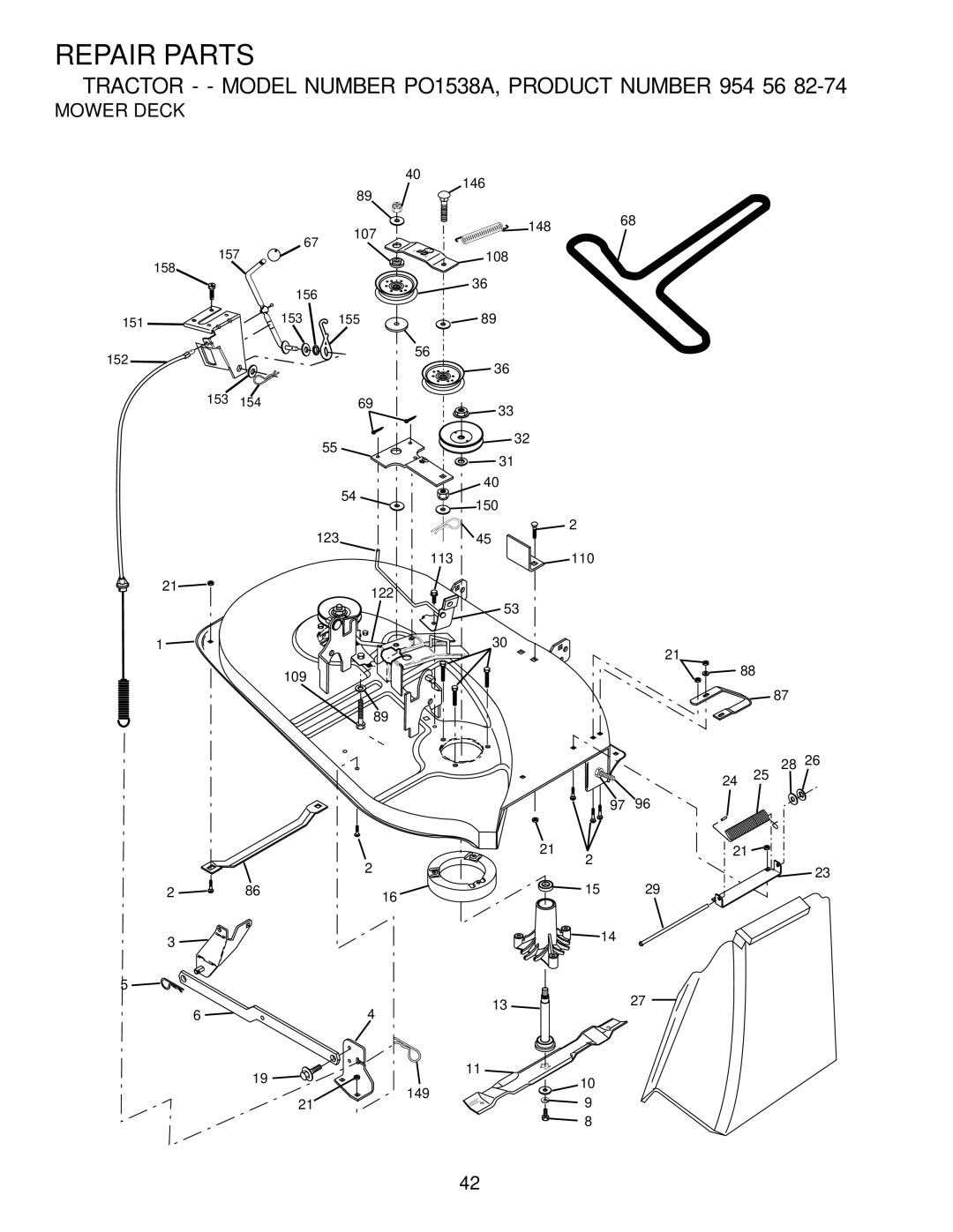 Poulan 181537 manual Mower Deck 