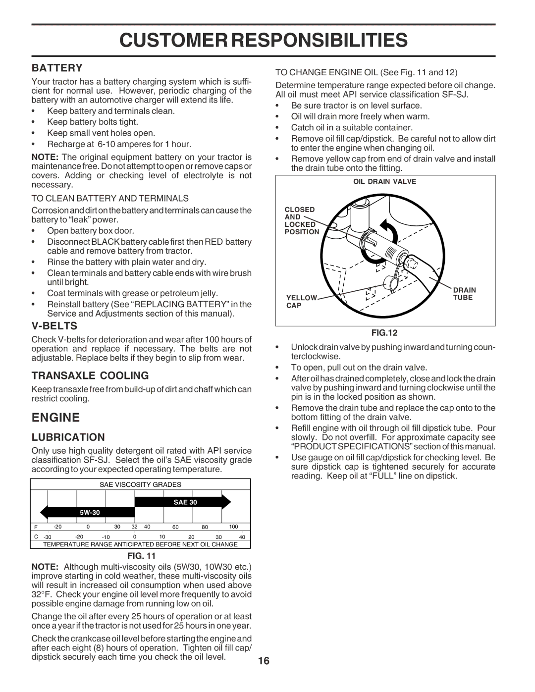 Poulan 182080 manual Engine, Battery, Belts, Transaxle Cooling, Lubrication 