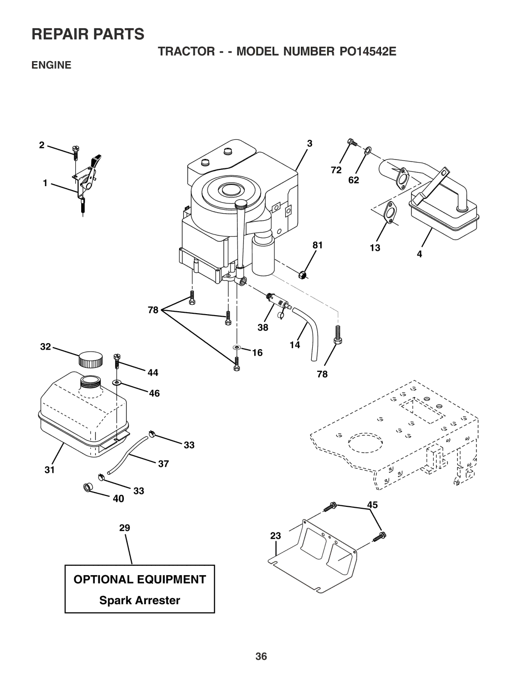 Poulan 182080 manual Engine 