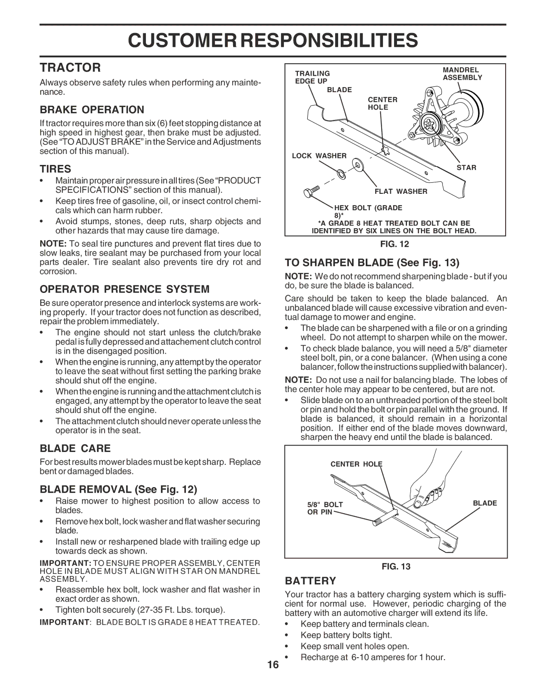 Poulan 182565 owner manual Tractor 