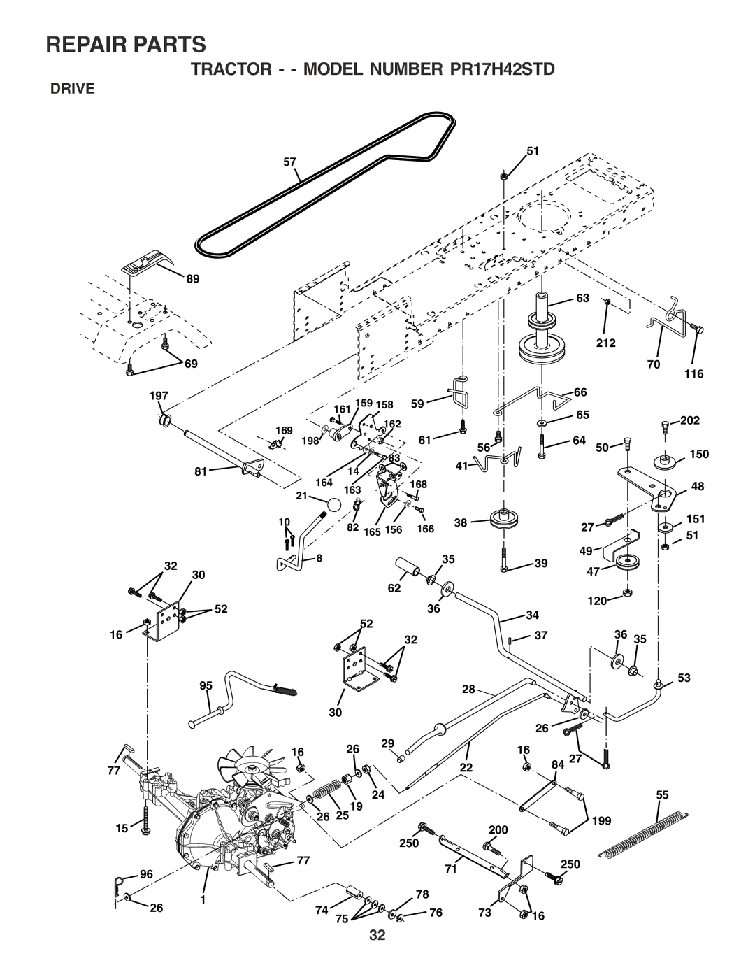 Poulan 182565 owner manual Drive 