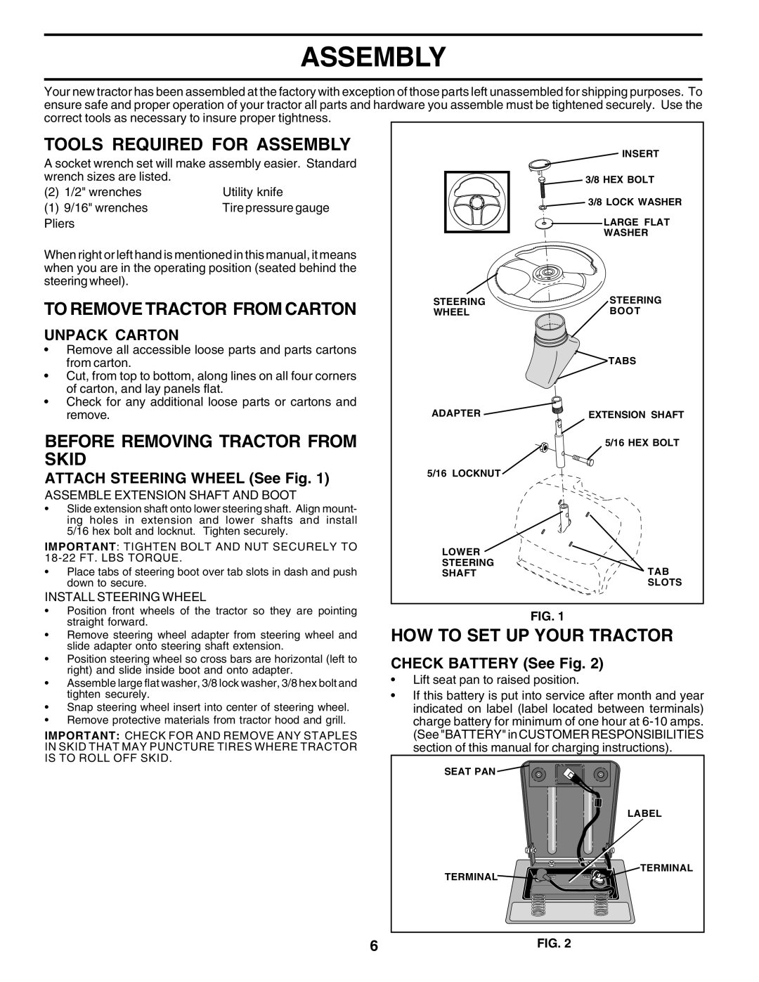 Poulan 182705 owner manual Assembly 