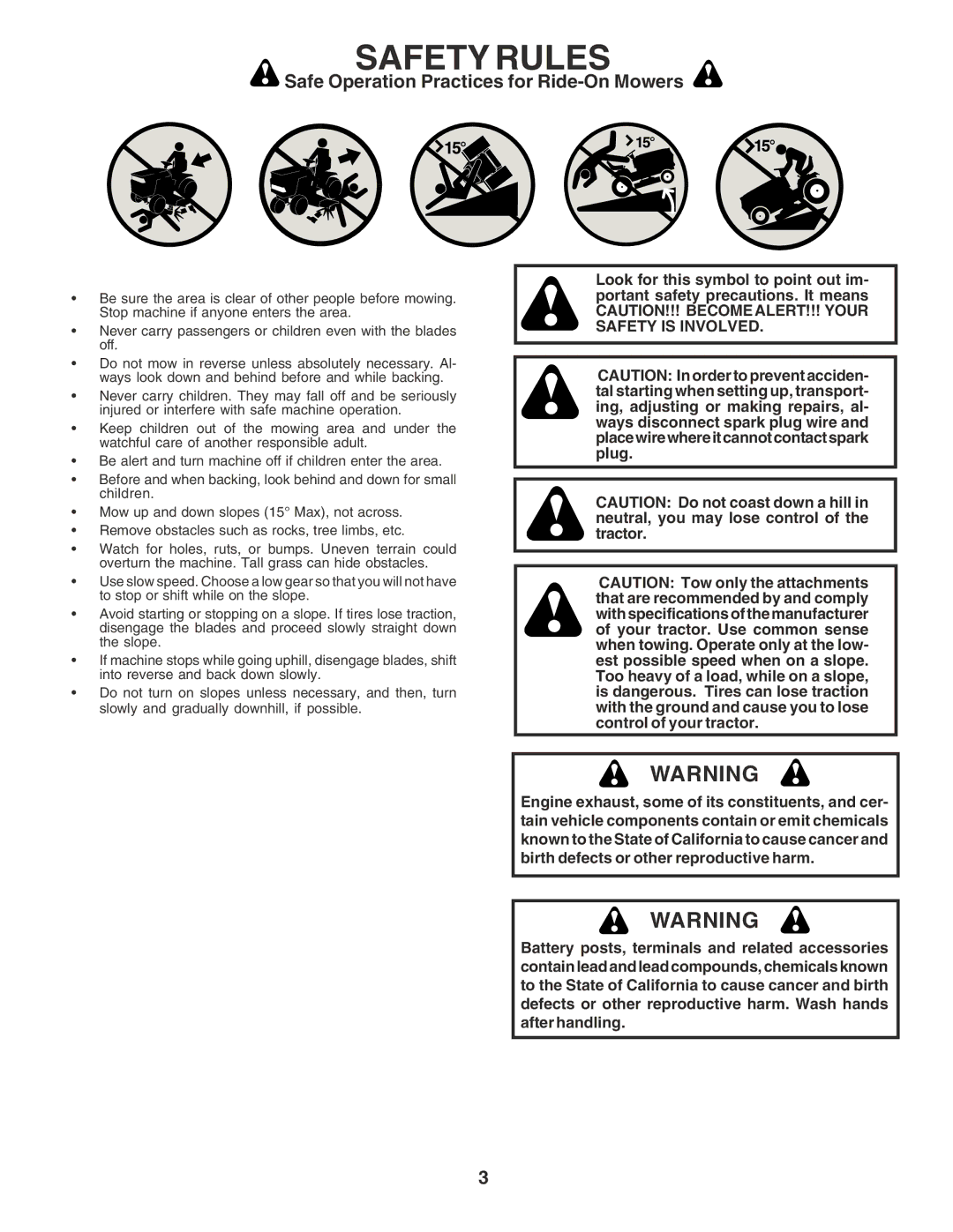 Poulan 182770 owner manual Safety Rules 