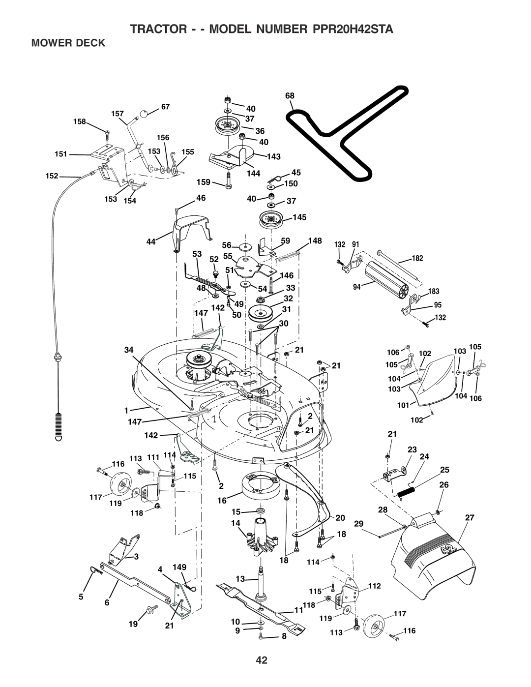 Poulan 182770 owner manual Mower Deck 