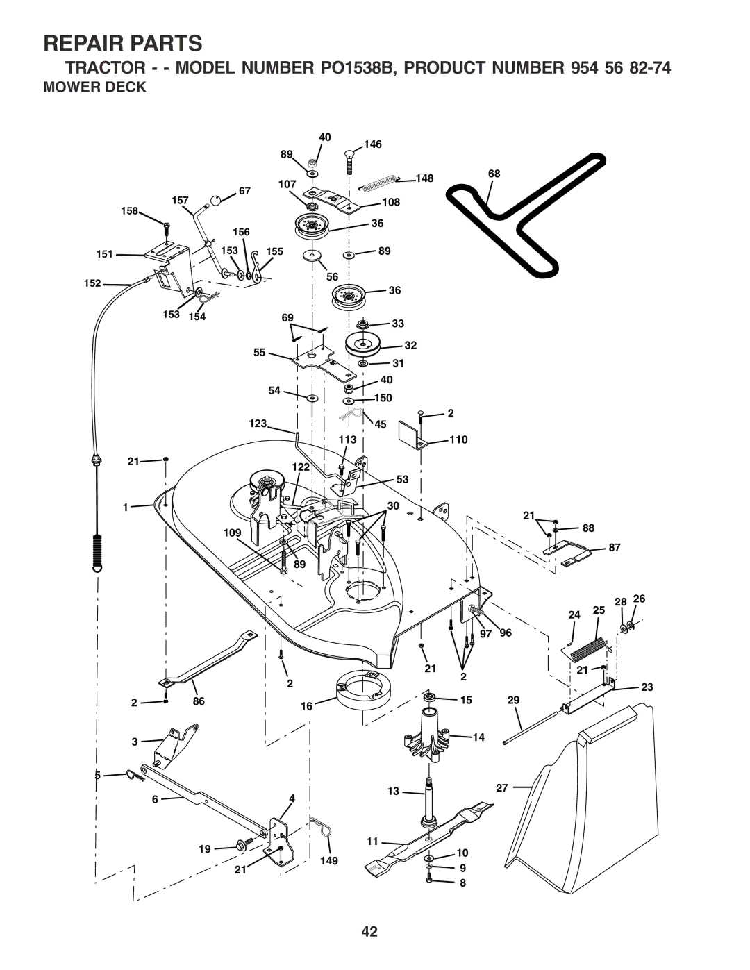 Poulan 182946 manual Mower Deck 