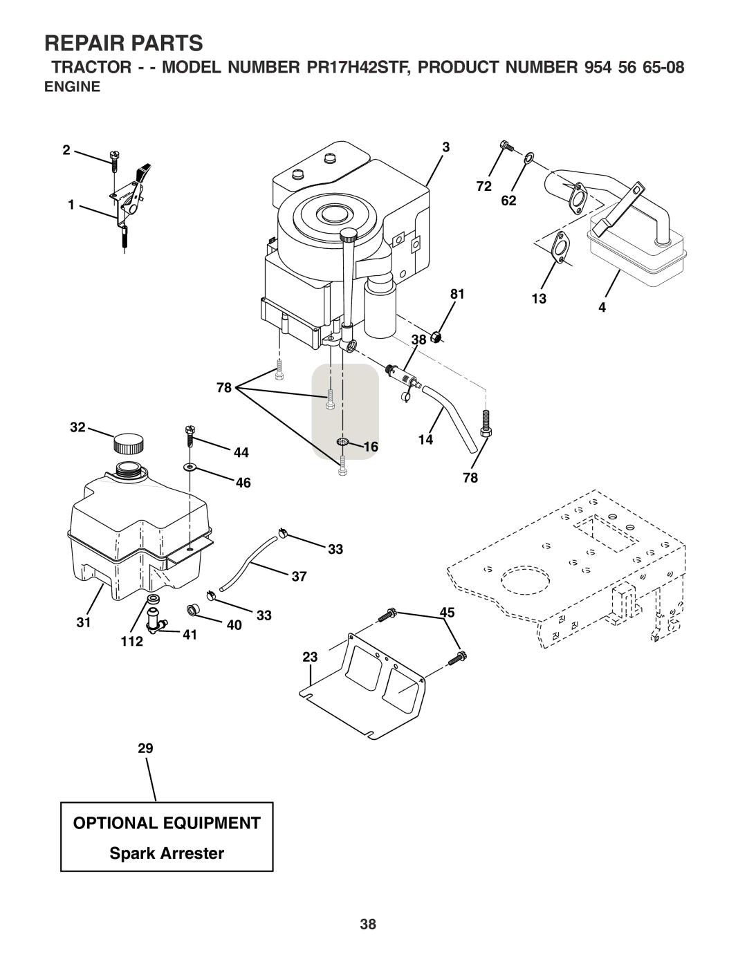 Poulan 183041 owner manual Engine 