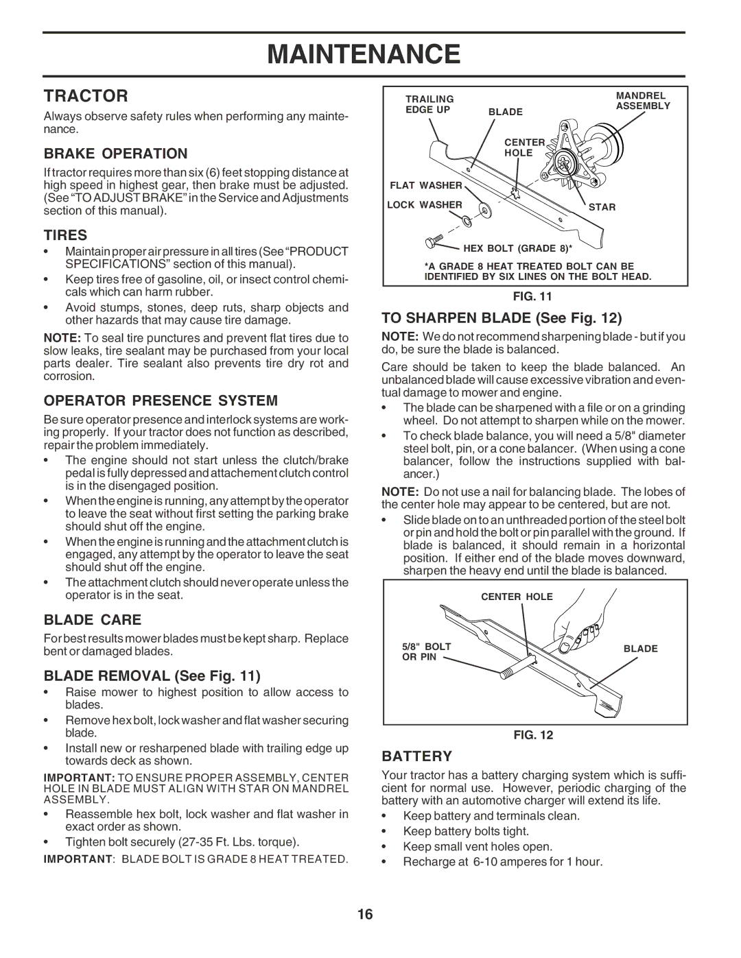 Poulan 183044 owner manual Tractor 