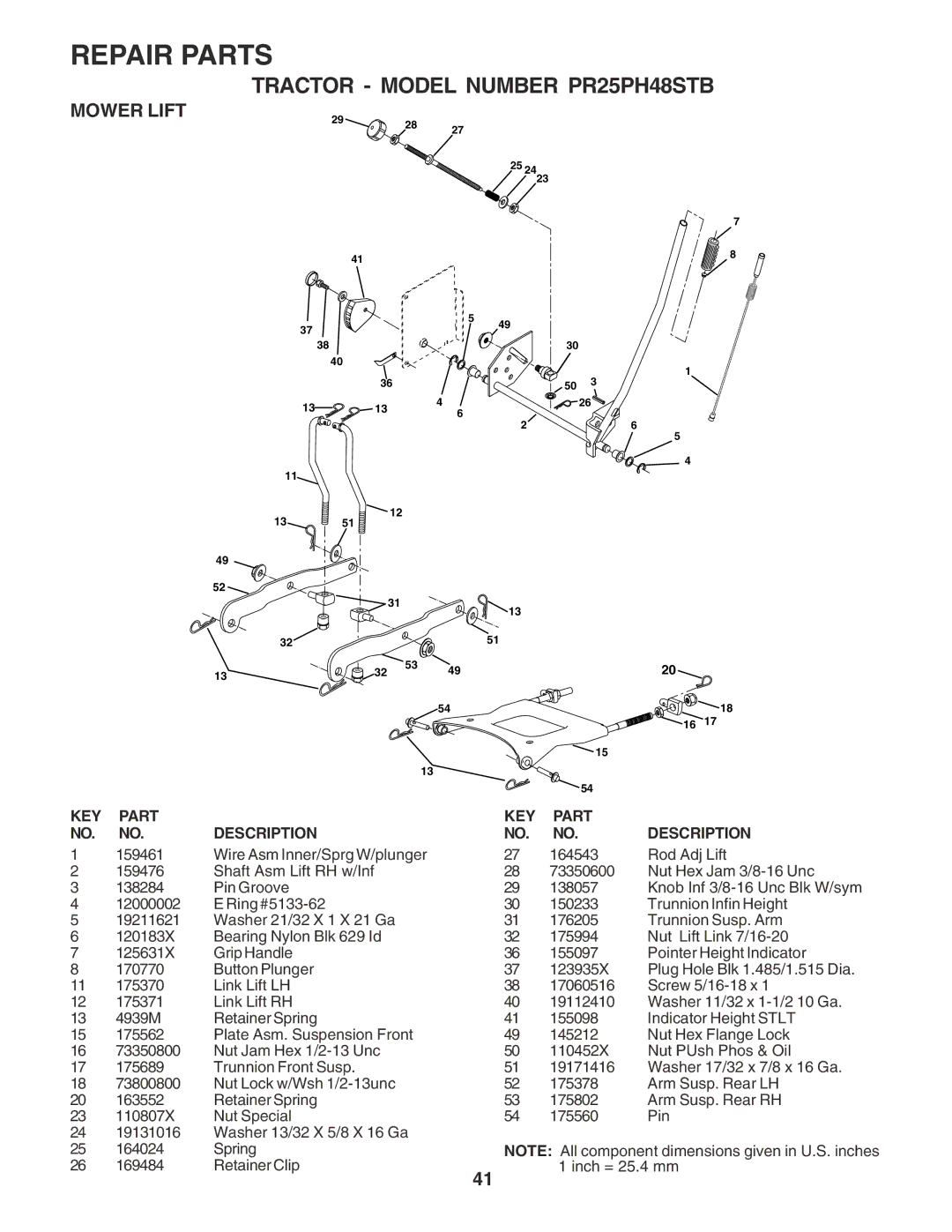 Poulan 183050 owner manual Mower Lift 