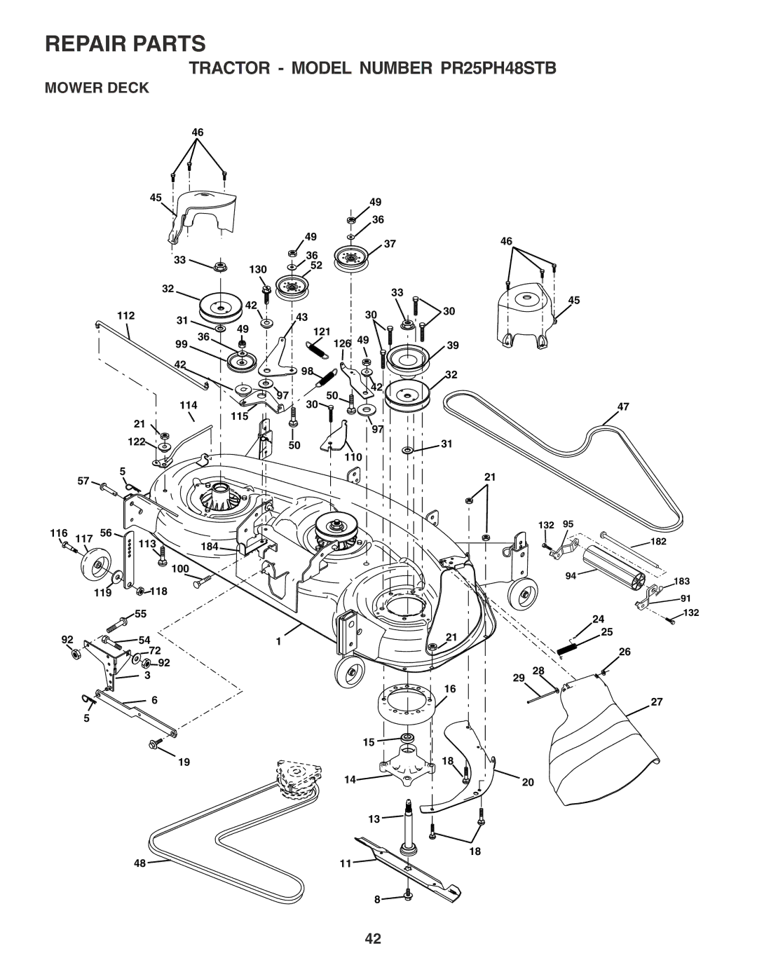 Poulan 183050 owner manual Mower Deck 