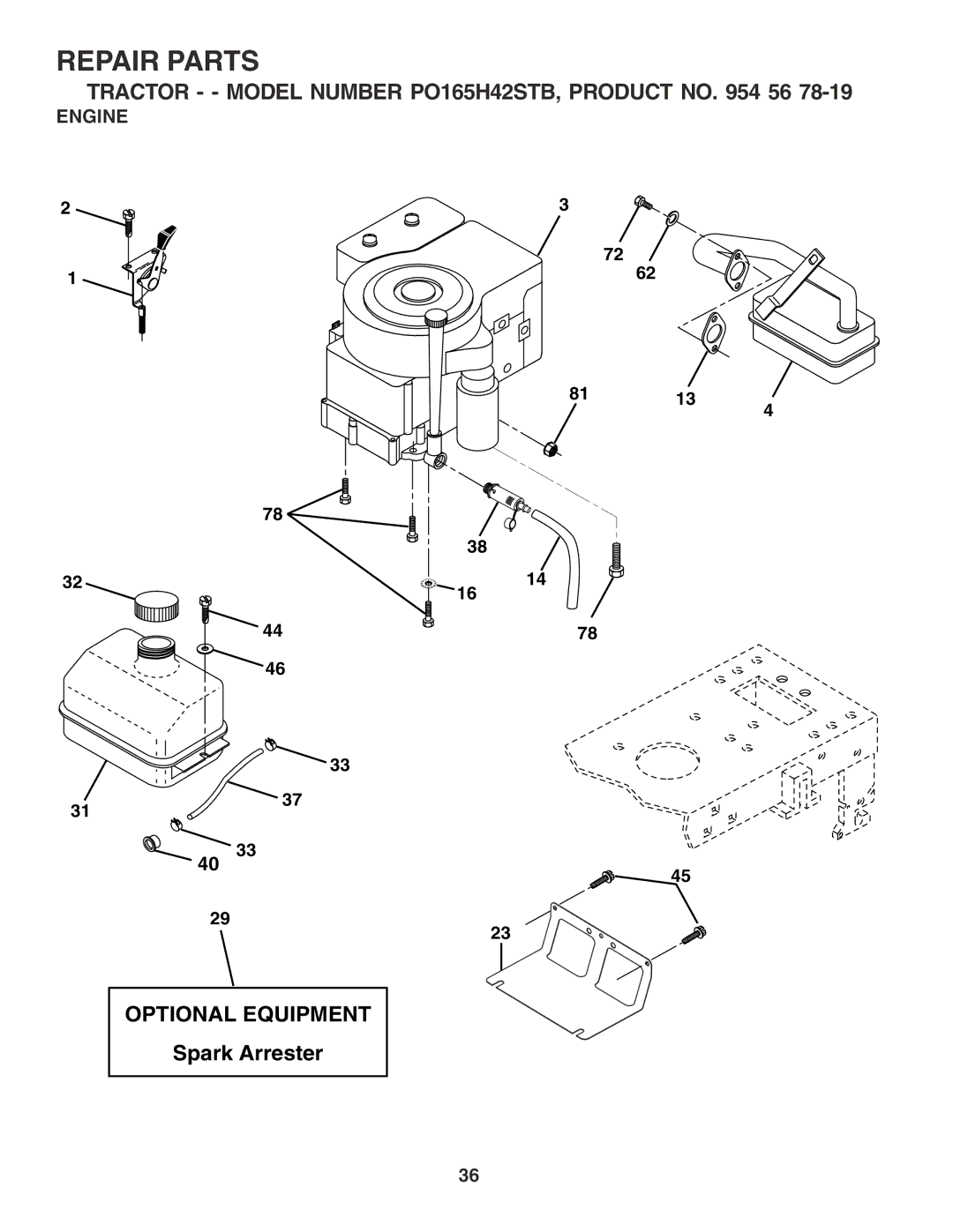 Poulan 183064 manual Engine 