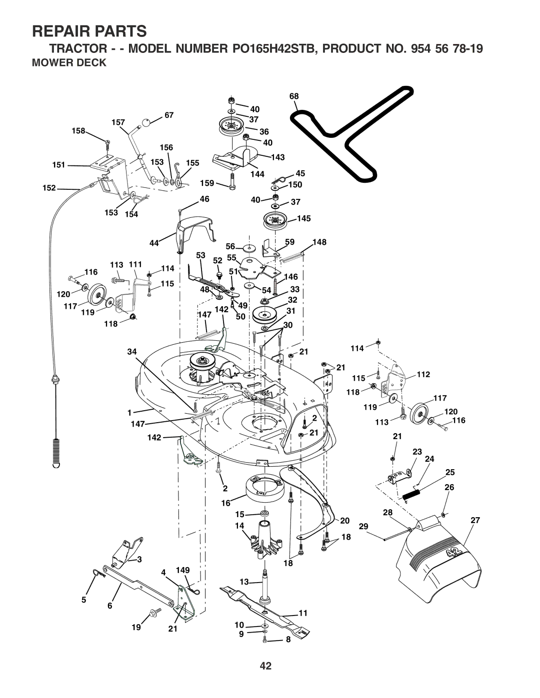 Poulan 183064 manual Mower Deck 