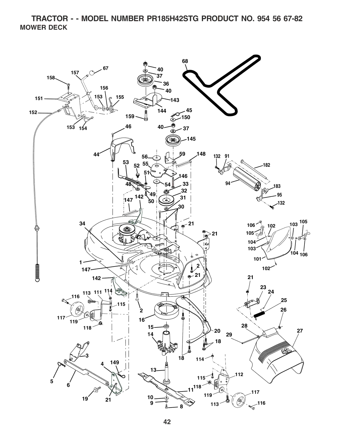 Poulan 183113 owner manual Mower Deck 