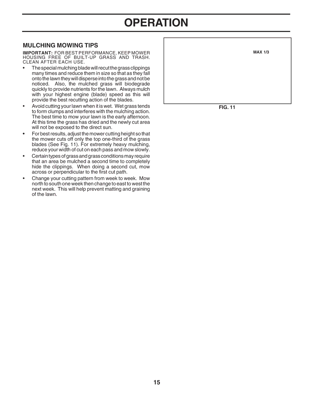 Poulan 183255 owner manual Mulching Mowing Tips 