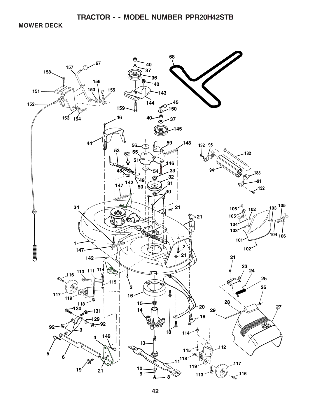 Poulan 183255 owner manual Mower Deck 