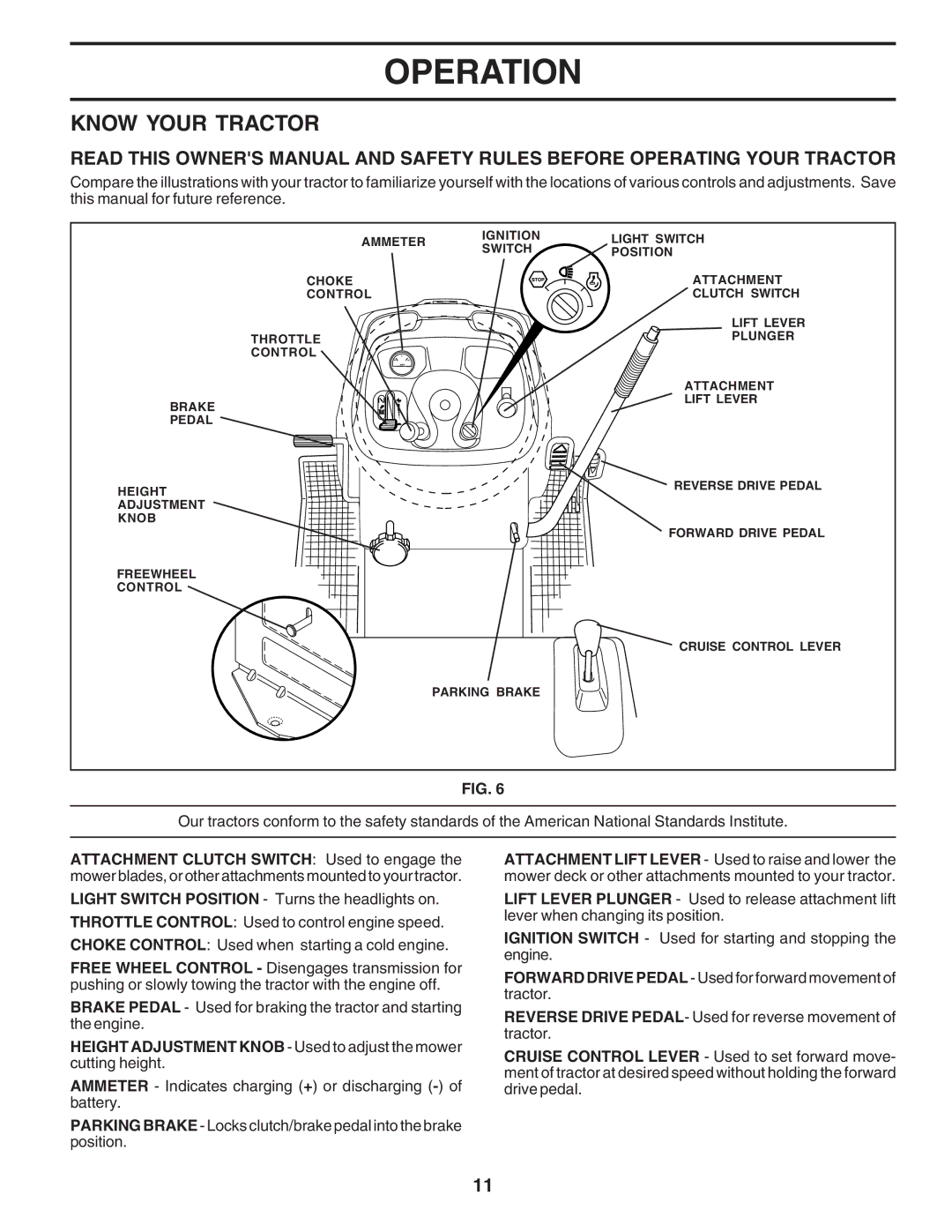 Poulan 183284 owner manual Know Your Tractor 