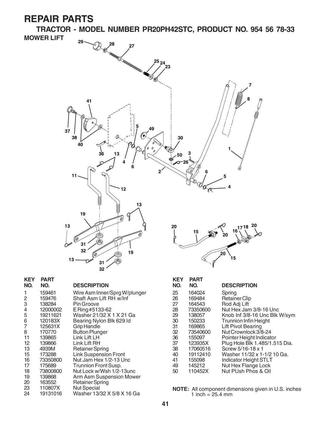 Poulan 183284 owner manual Mower Lift 