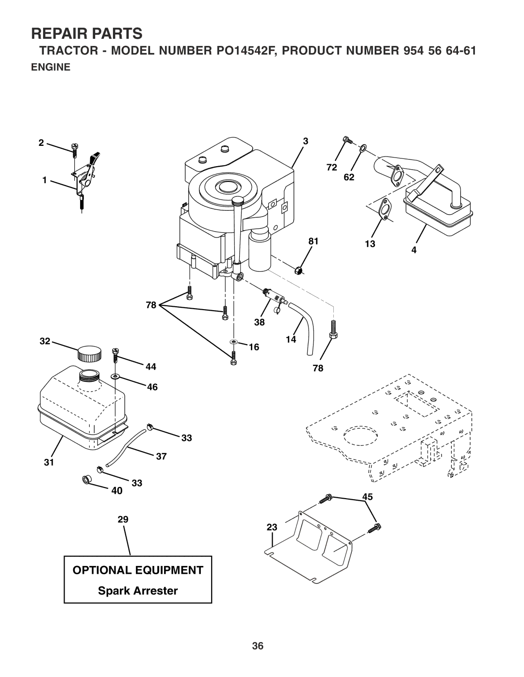 Poulan 183293 manual Engine 