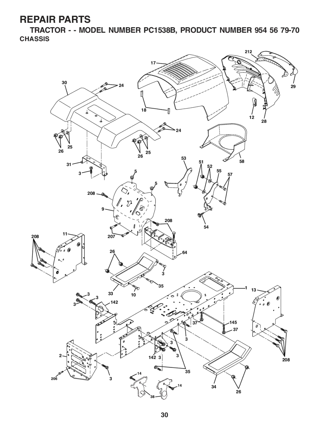 Poulan 183313 manual Chassis 