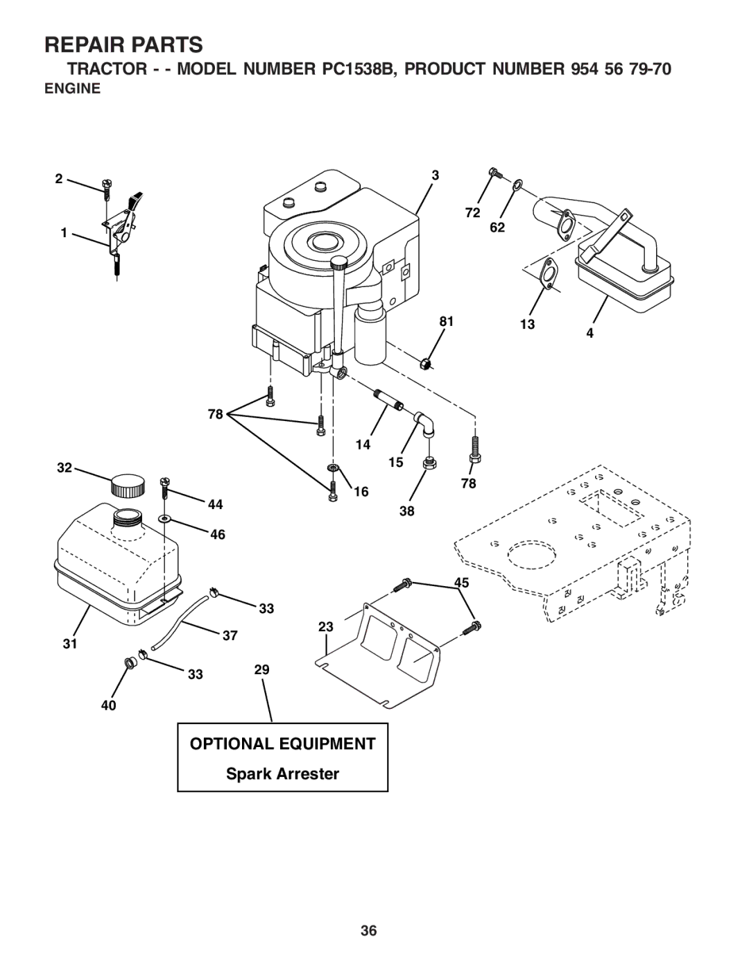 Poulan 183313 manual Optional Equipment 