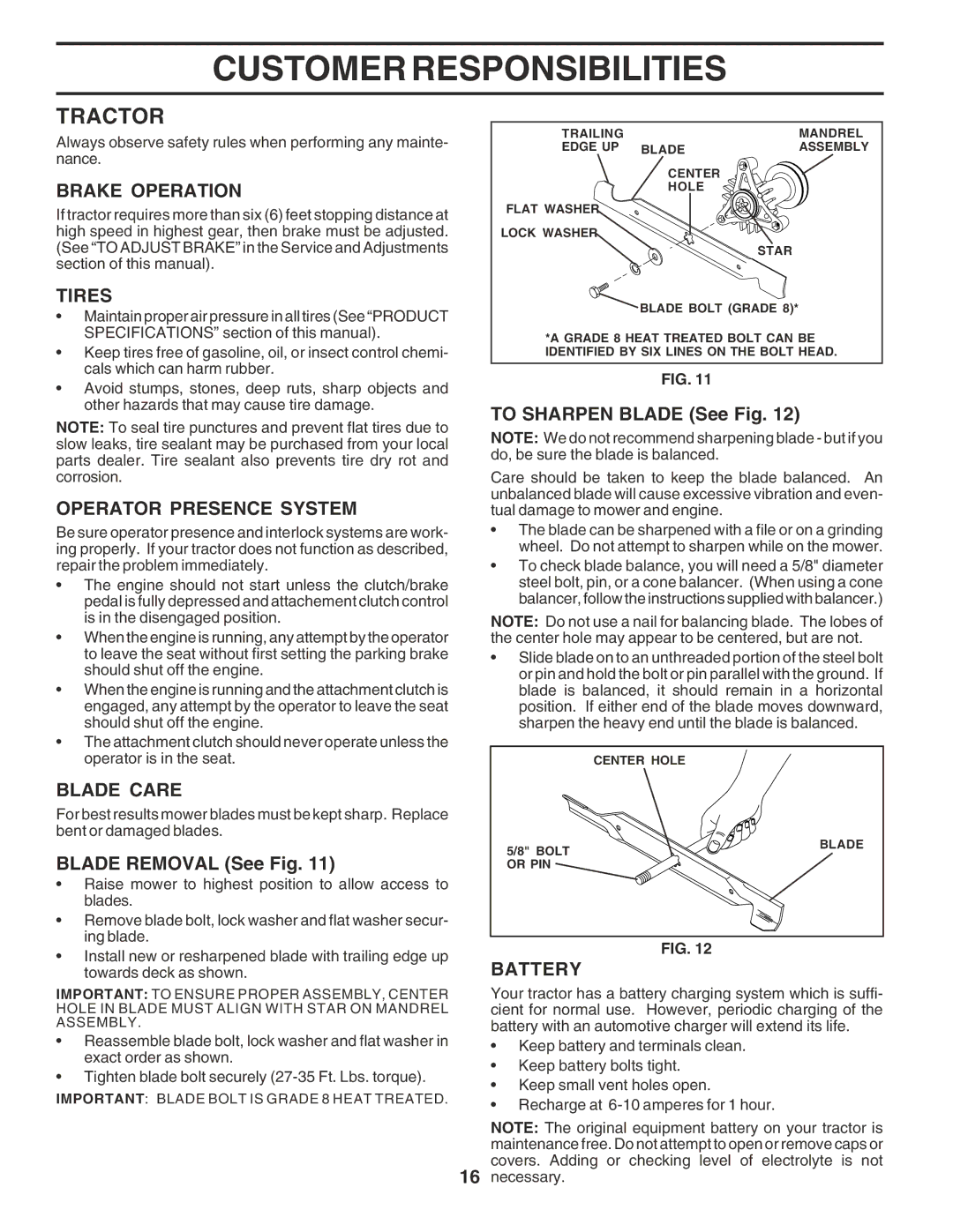 Poulan 183359 owner manual Tractor 