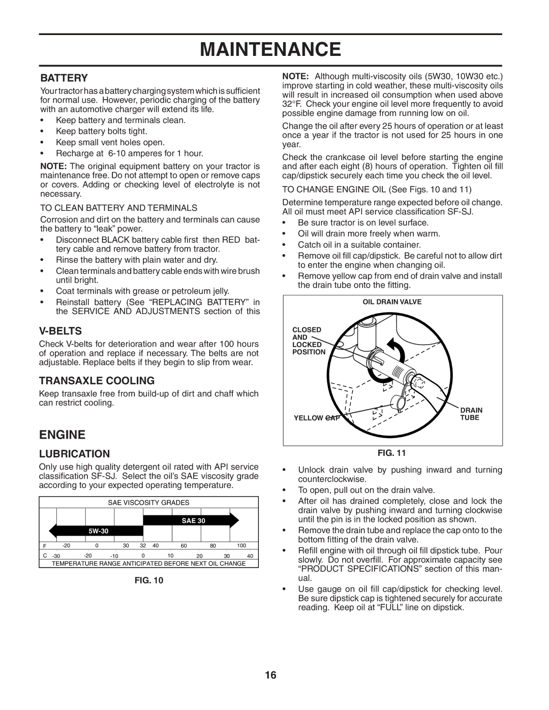 Poulan 183981 manual Engine, Battery, Belts, Transaxle Cooling, Lubrication 