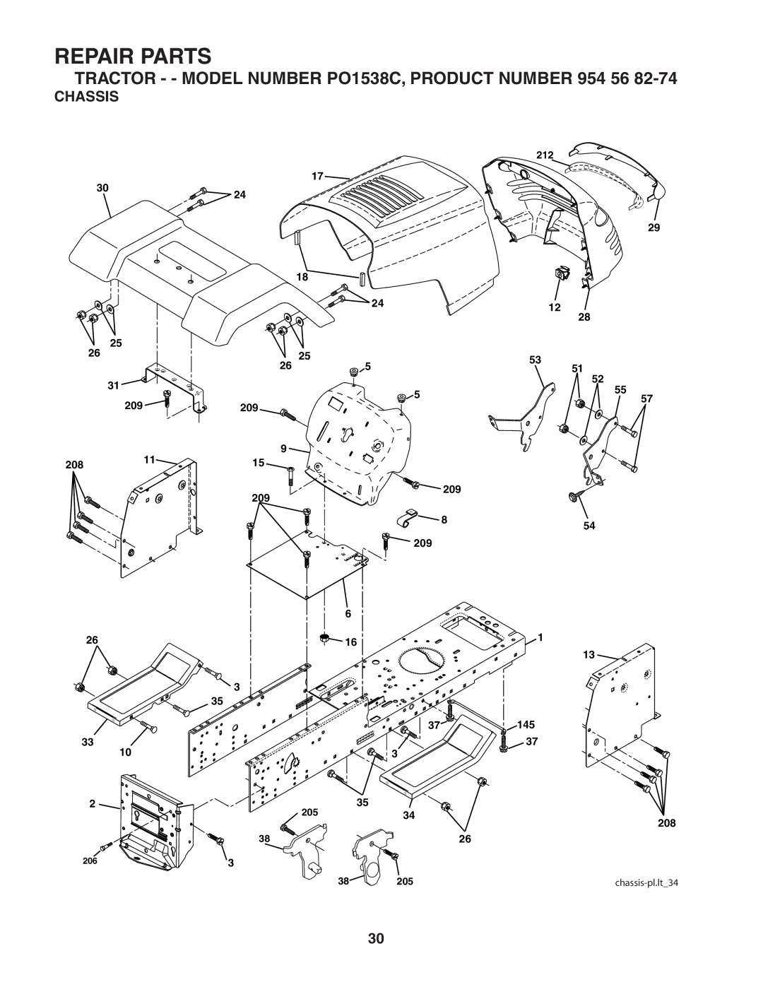 Poulan 183981 manual Chassis 