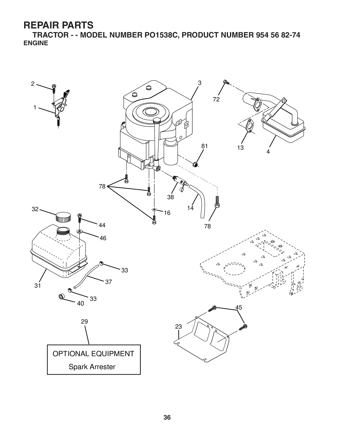 Poulan 183981 manual Optional Equipment 