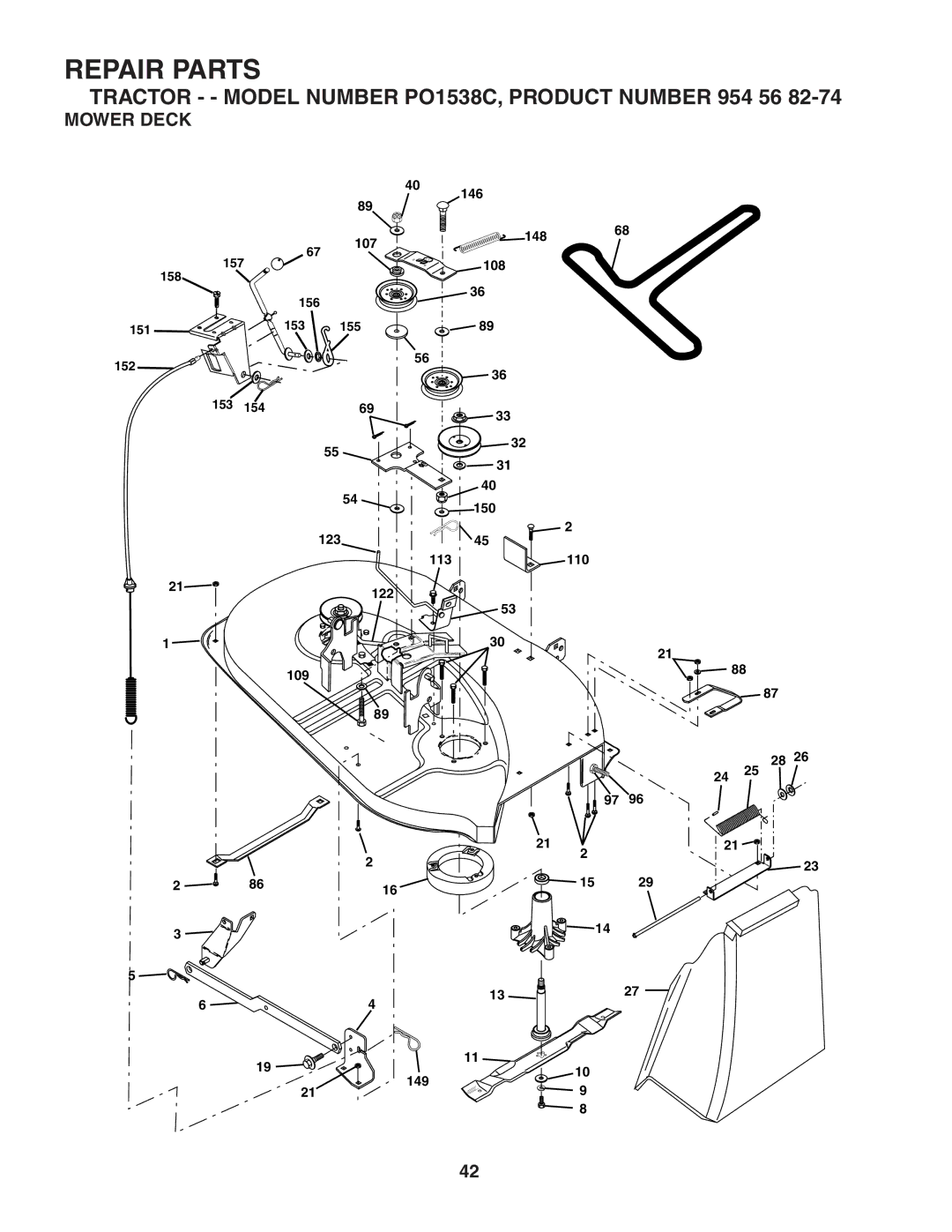 Poulan 183981 manual Mower Deck 