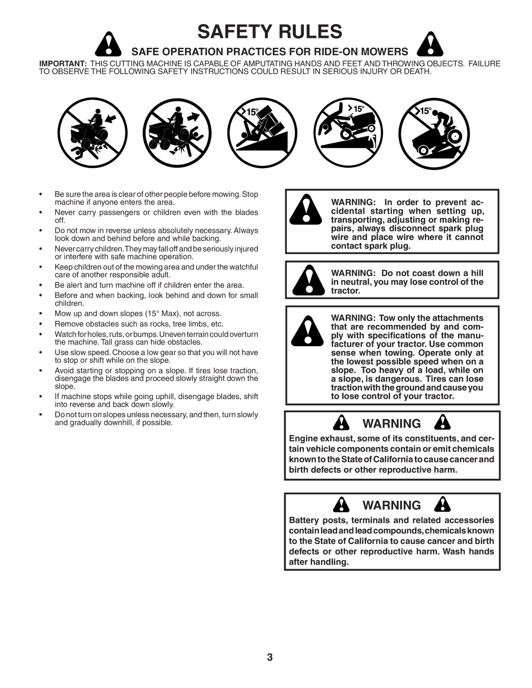 Poulan 184581 owner manual Safety Rules 