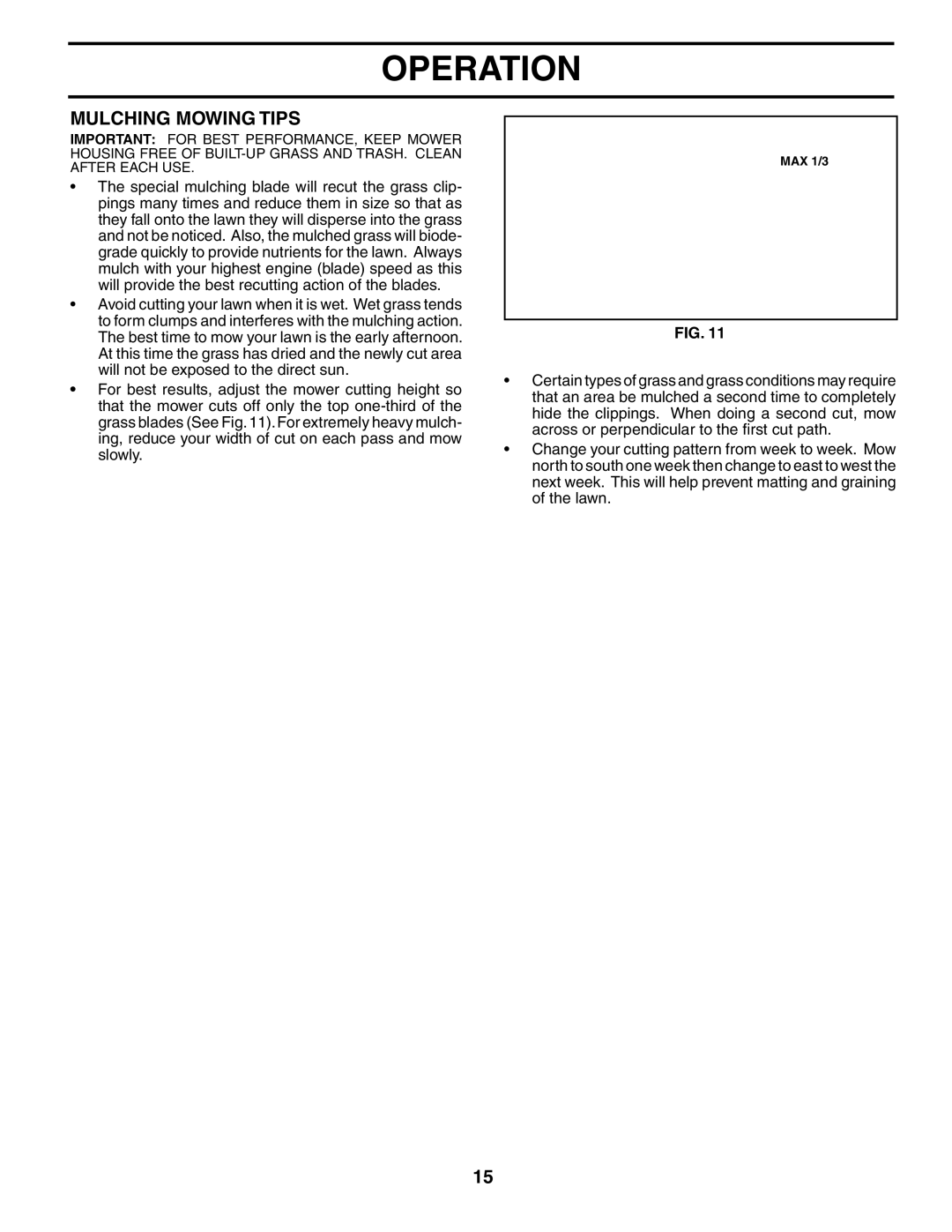 Poulan 184617 owner manual Mulching Mowing Tips 