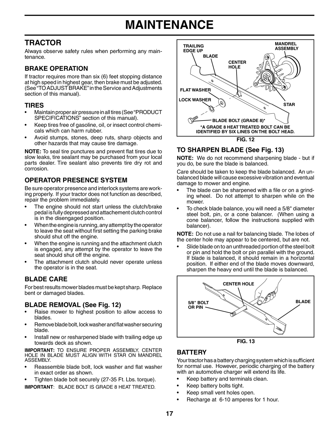 Poulan 184617 owner manual Tractor 