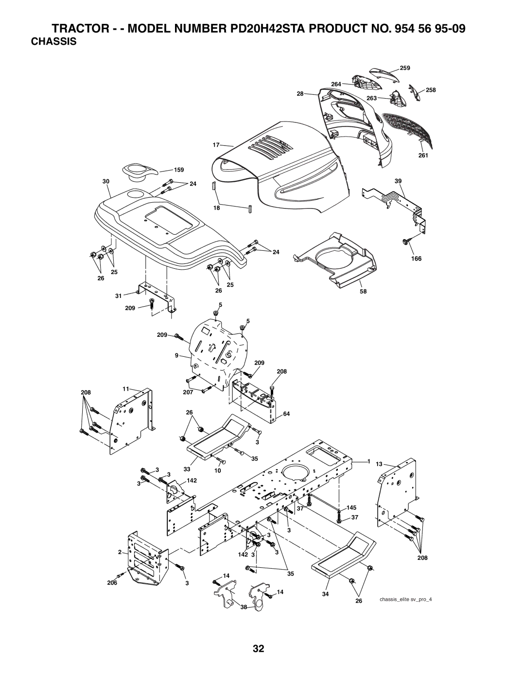 Poulan 184617 owner manual Chassis 