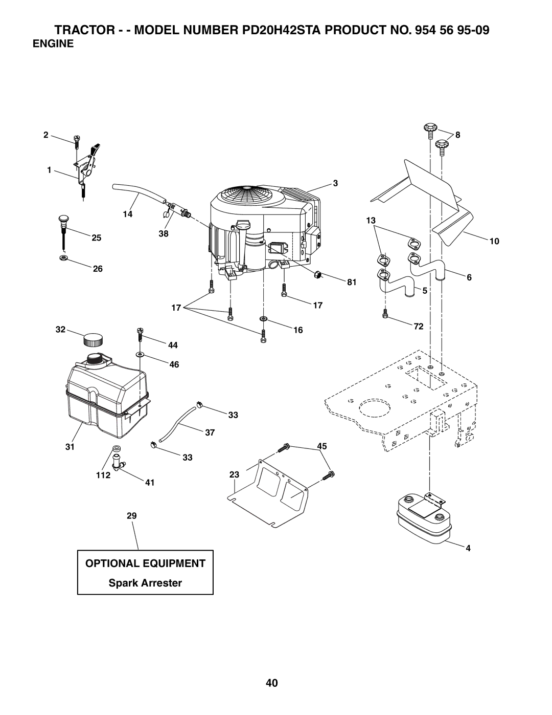 Poulan 184617 owner manual Engine 