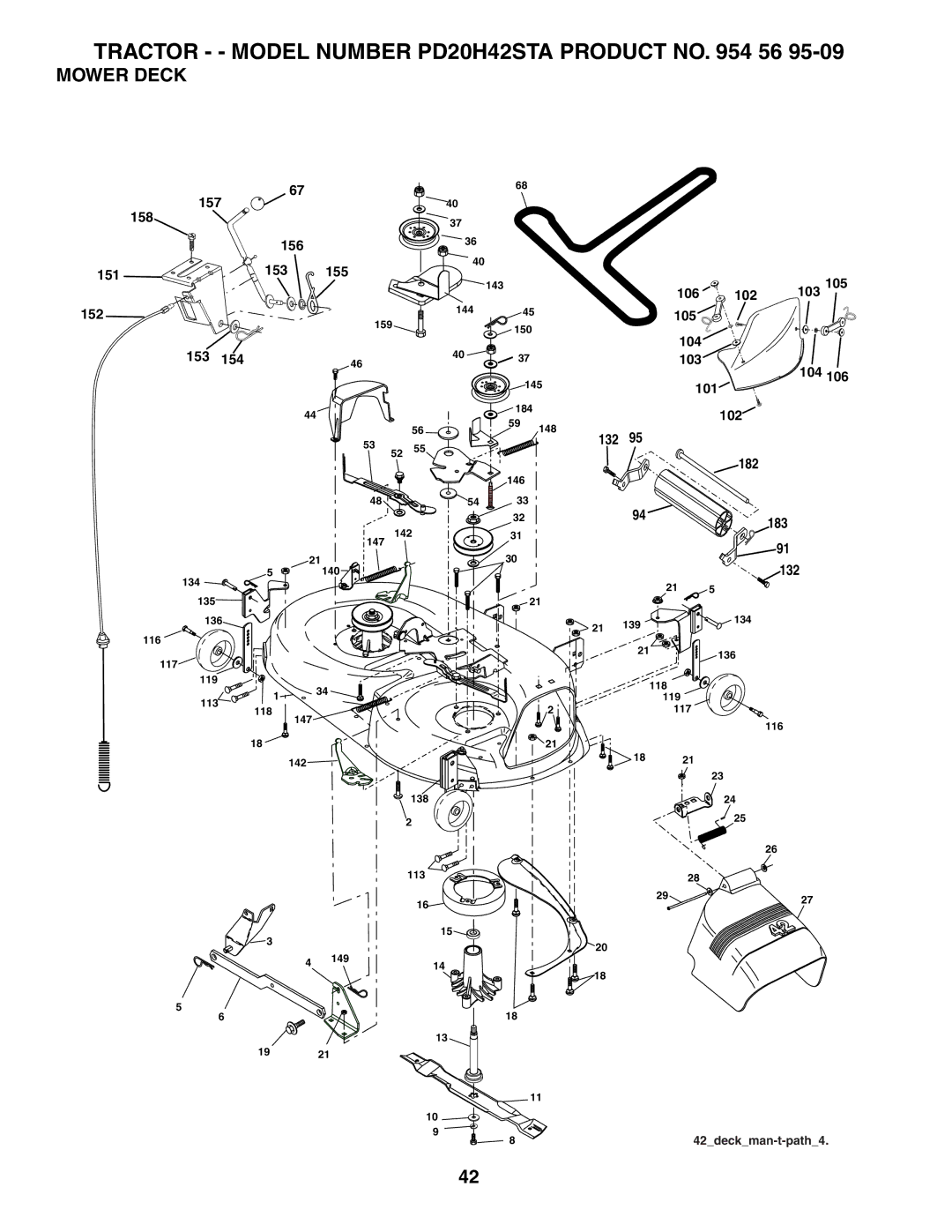 Poulan 184617 owner manual Mower Deck 