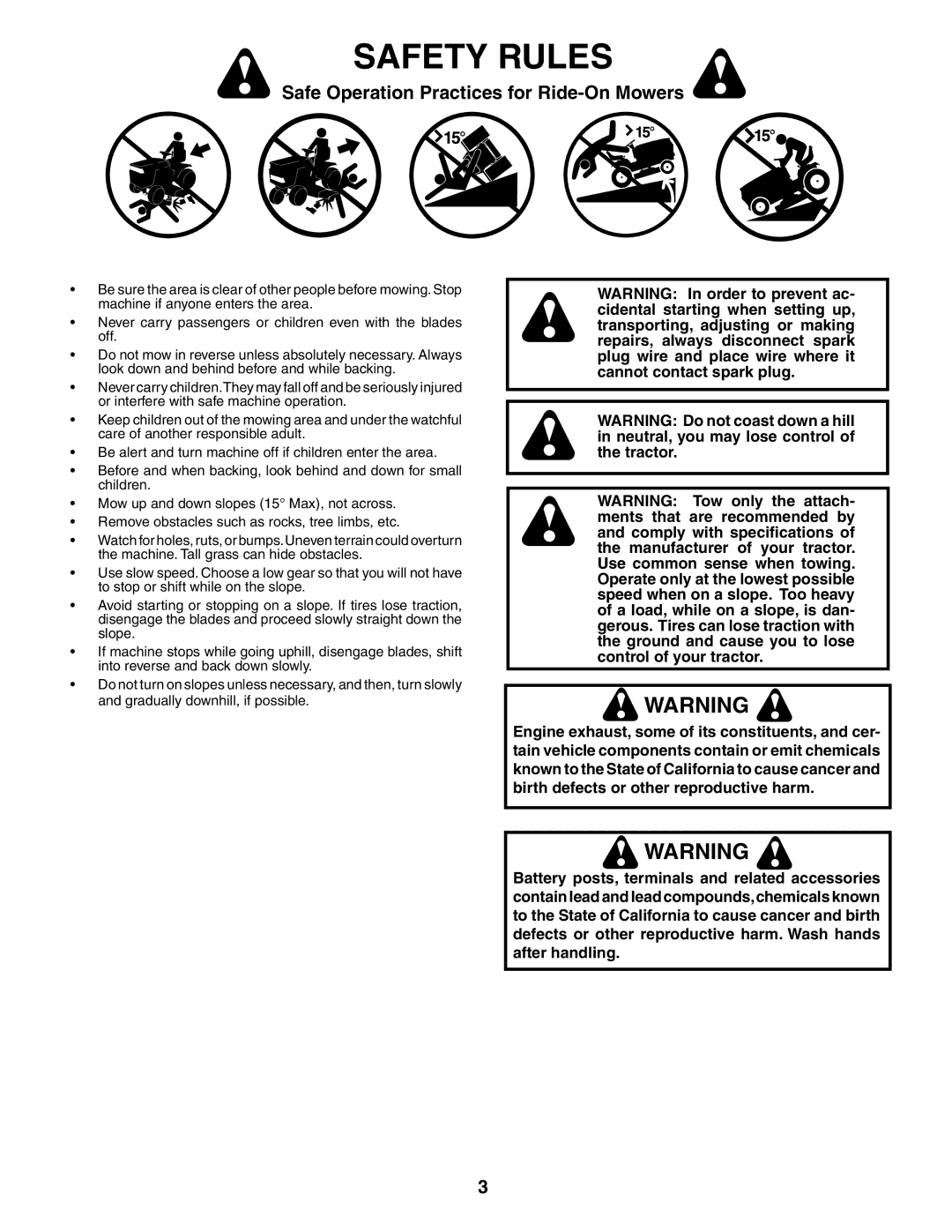 Poulan 187007 manual Safety Rules 