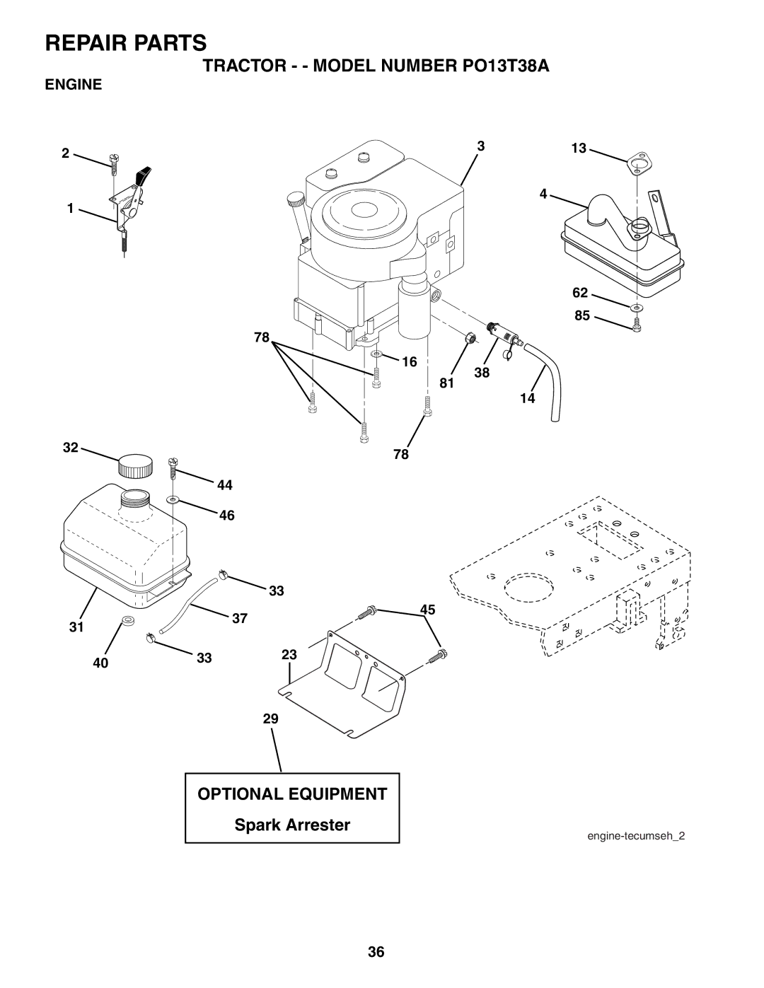 Poulan 187007 manual Engine 