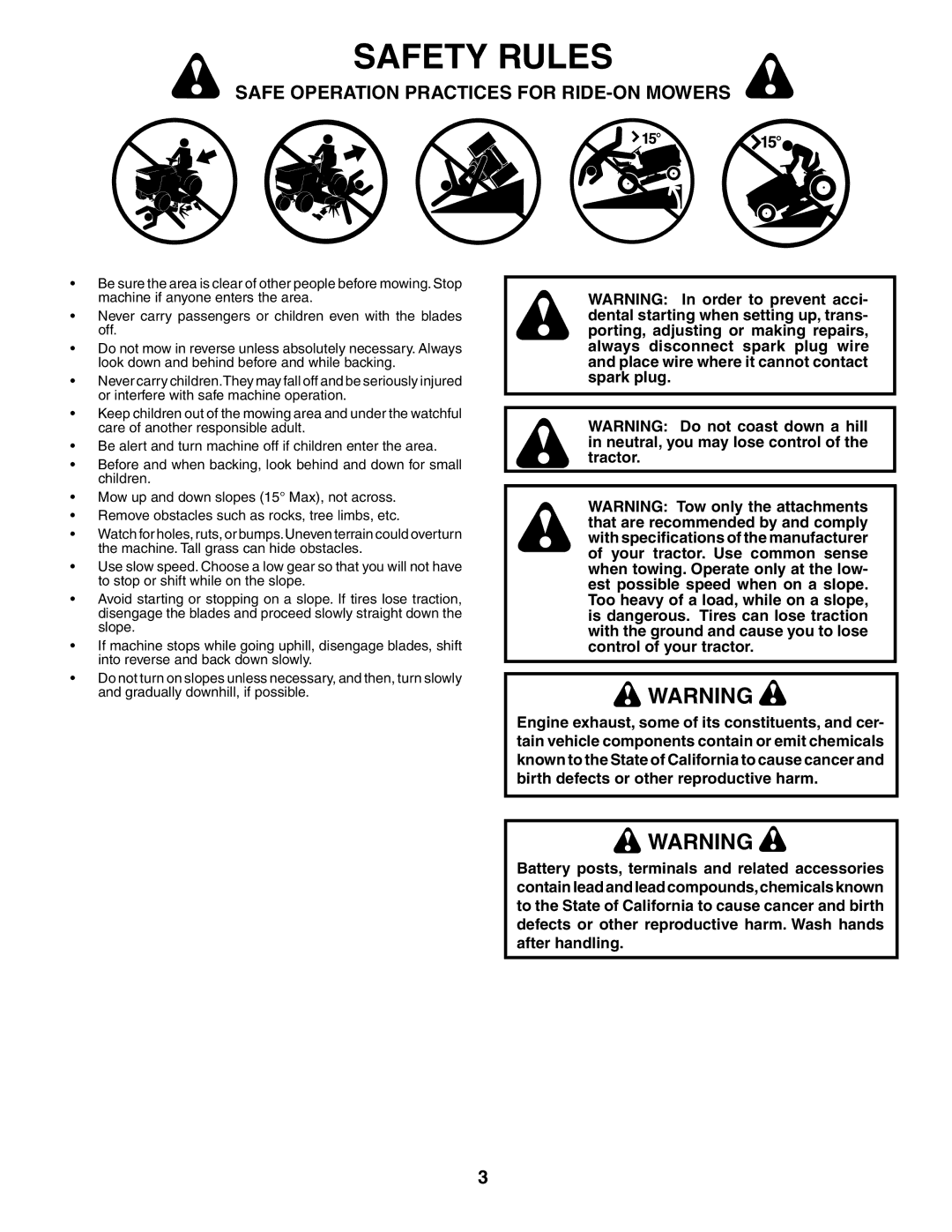 Poulan 187009 owner manual Safety Rules 